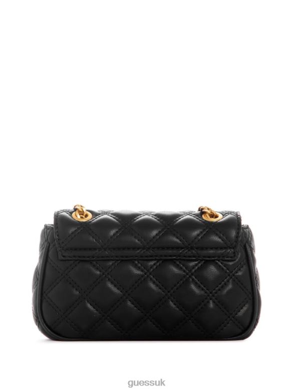 GUESS Women Giully Mini Convertible Crossbody Black Floral Print Bags V28V62865