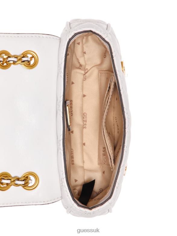 GUESS Women Giully Mini Convertible Crossbody White Multi Bags V28V62905
