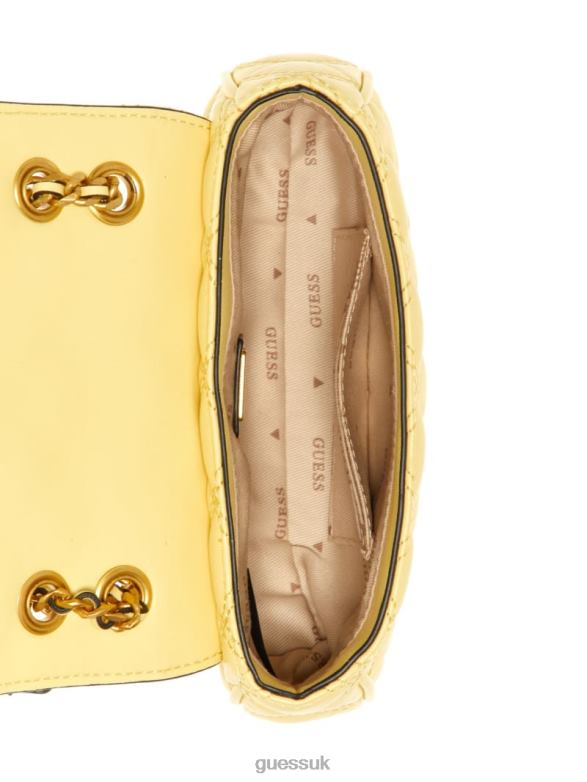 GUESS Women Giully Mini Convertible Crossbody Yellow Bags V28V62767