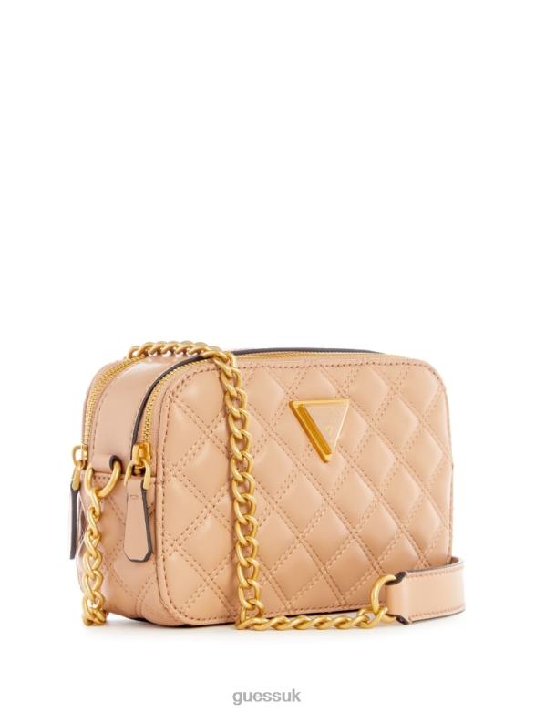 GUESS Women Giully Quilted Camera Crossbody Beige Overflow Bags V28V62875