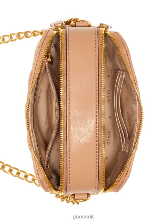 GUESS Women Giully Quilted Camera Crossbody Beige Overflow Bags V28V62875