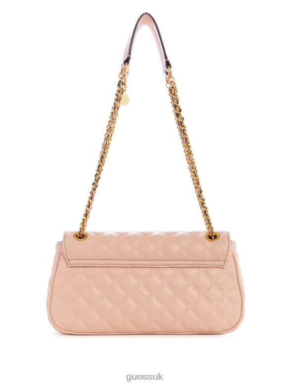 GUESS Women Giully Quilted Convertible Crossbody Apricot Cream Bags V28V62779
