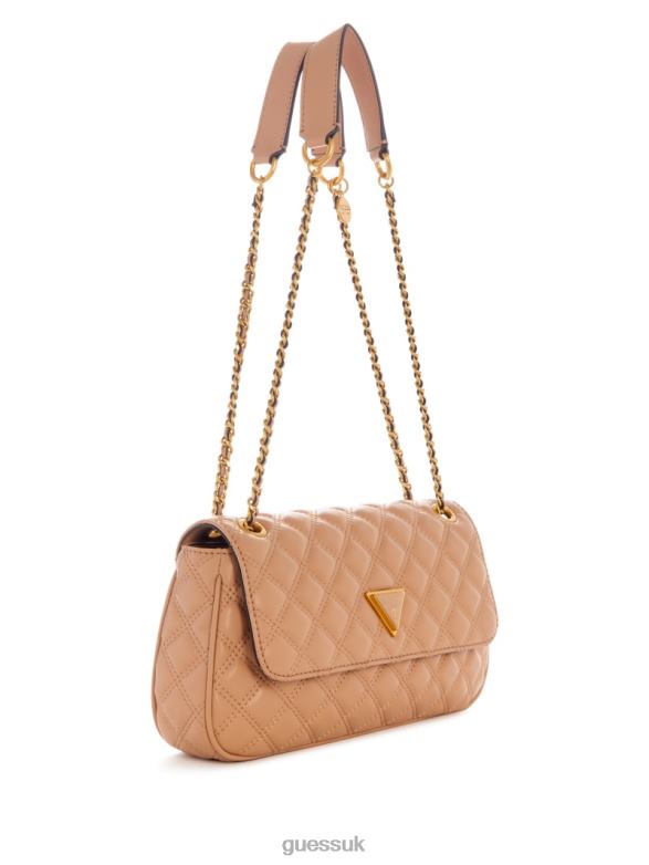 GUESS Women Giully Quilted Convertible Crossbody Beige Overflow Bags V28V62885