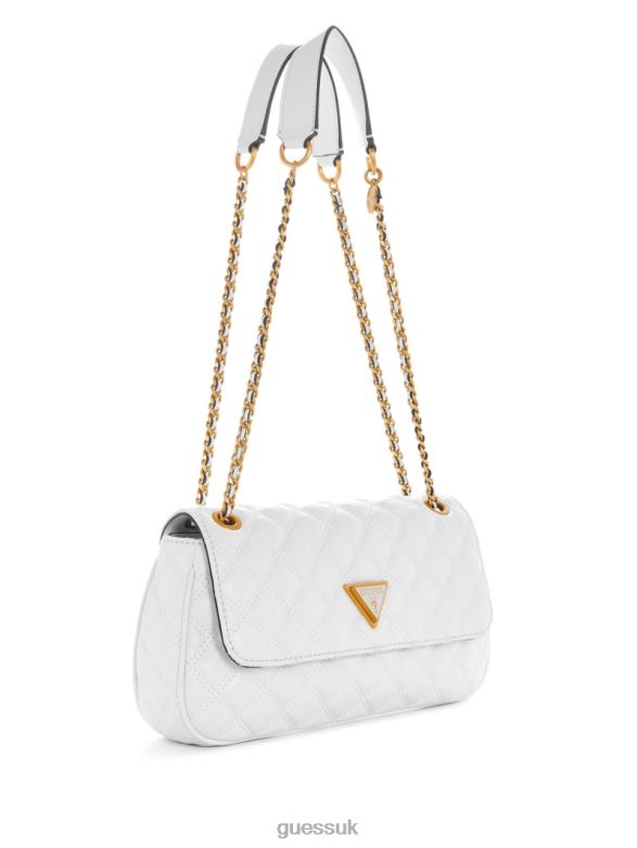 GUESS Women Giully Quilted Convertible Crossbody White Multi Bags V28V62860