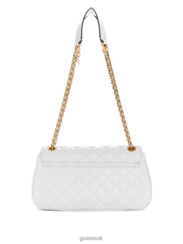 GUESS Women Giully Quilted Convertible Crossbody White Multi Bags V28V62860