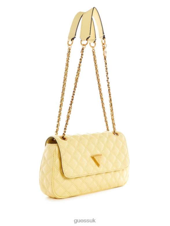 GUESS Women Giully Quilted Convertible Crossbody Yellow Bags V28V62766