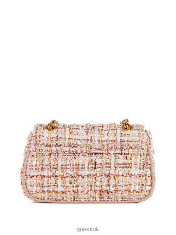 GUESS Women Giully Tweed Mini Convertible Crossbody Asp Green Bags V28V62833
