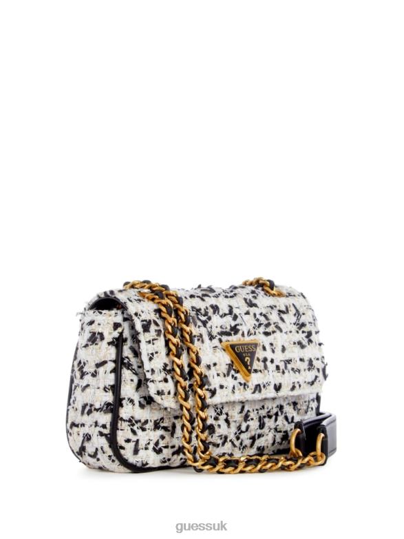 GUESS Women Giully Tweed Mini Convertible Crossbody Cream Multi Bags V28V62856
