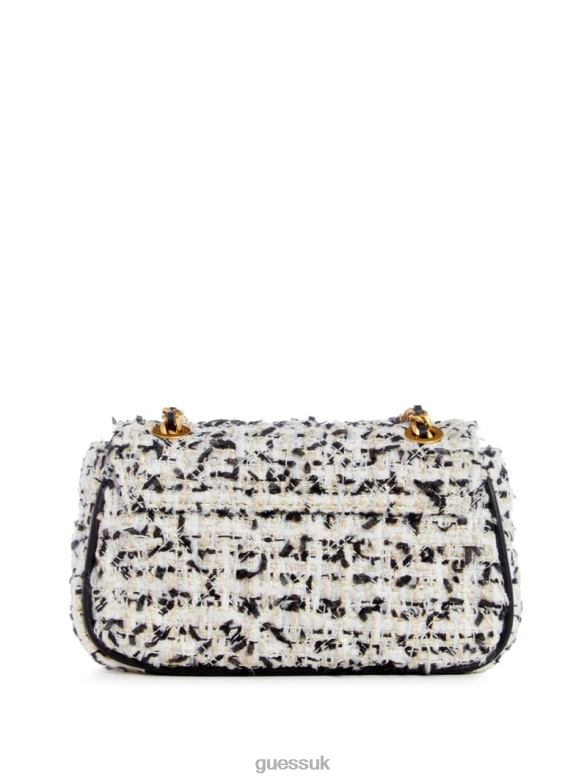 GUESS Women Giully Tweed Mini Convertible Crossbody Cream Multi Bags V28V62856