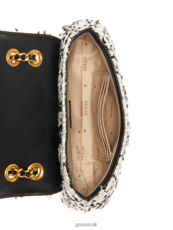 GUESS Women Giully Tweed Mini Convertible Crossbody Cream Multi Bags V28V62856