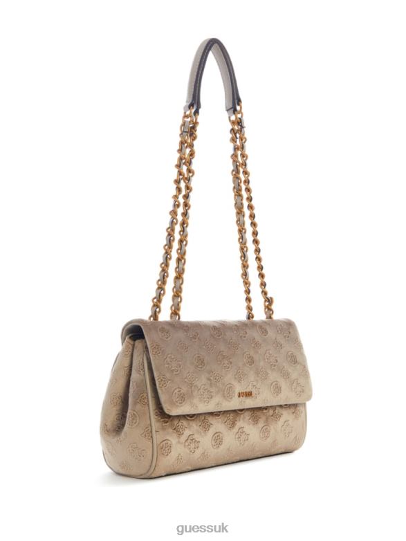 GUESS Women Inia Velvet Convertible Crossbody Chalk Bags V28V62961