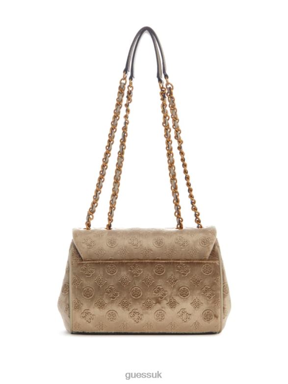 GUESS Women Inia Velvet Convertible Crossbody Chalk Bags V28V62961