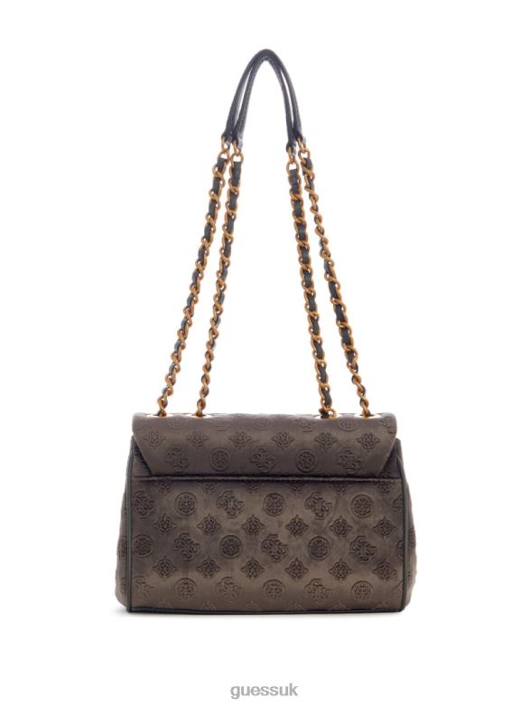 GUESS Women Inia Velvet Convertible Crossbody Gray Bags V28V63058