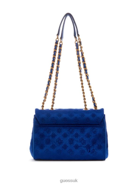 GUESS Women Inia Velvet Convertible Crossbody Navy Bags V28V62935