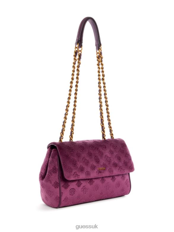 GUESS Women Inia Velvet Convertible Crossbody Plu Bags V28V62934