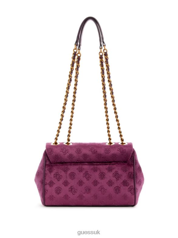 GUESS Women Inia Velvet Convertible Crossbody Plu Bags V28V62934