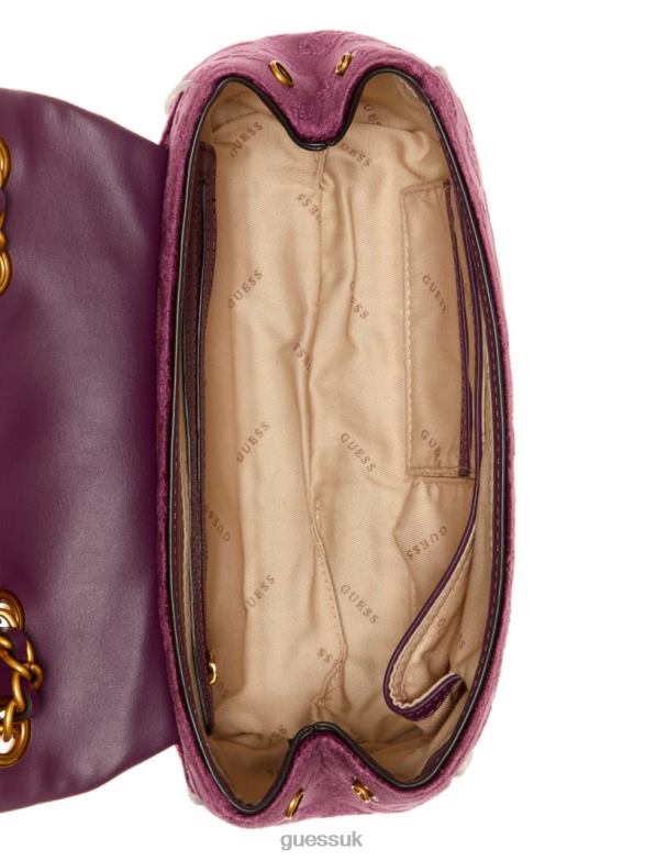 GUESS Women Inia Velvet Convertible Crossbody Plu Bags V28V62934