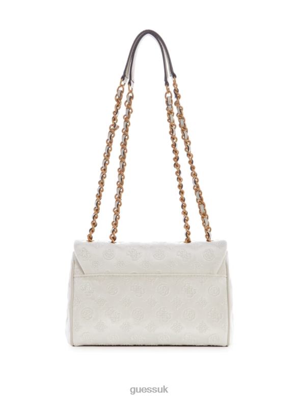 GUESS Women Inia Velvet Convertible Crossbody White Bags V28V62877