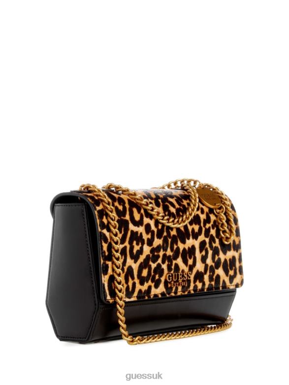 GUESS Women Iseline Convertible Bag Leopard Bags V28V62800