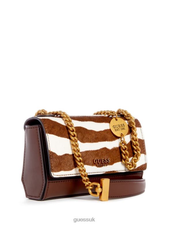 GUESS Women Iseline Zebra Mini Crossbody Bag Zebra Bags V28V62780