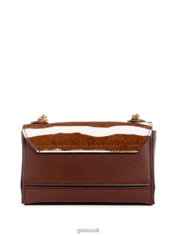 GUESS Women Iseline Zebra Mini Crossbody Bag Zebra Bags V28V62780