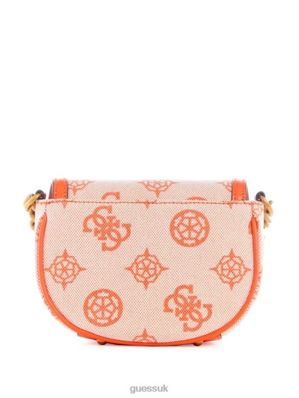 GUESS Women Izzy Logo Mini Crossbody Orange/Bright Orange Bags V28V63253