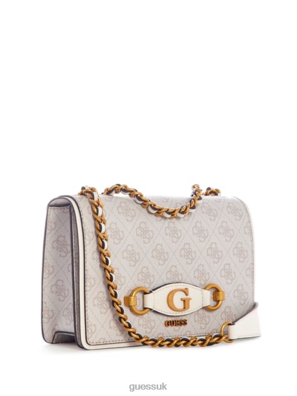 GUESS Women Izzy Quattro G Convertible Crossbody Dove Logo Bags V28V63060