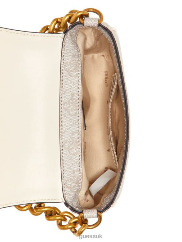 GUESS Women Izzy Quattro G Mini Crossbody Dove Logo Bags V28V62793