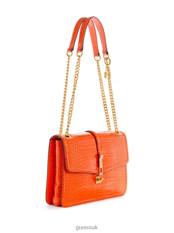 GUESS Women James Croc Convertible Bag Orange Bags V28V62763