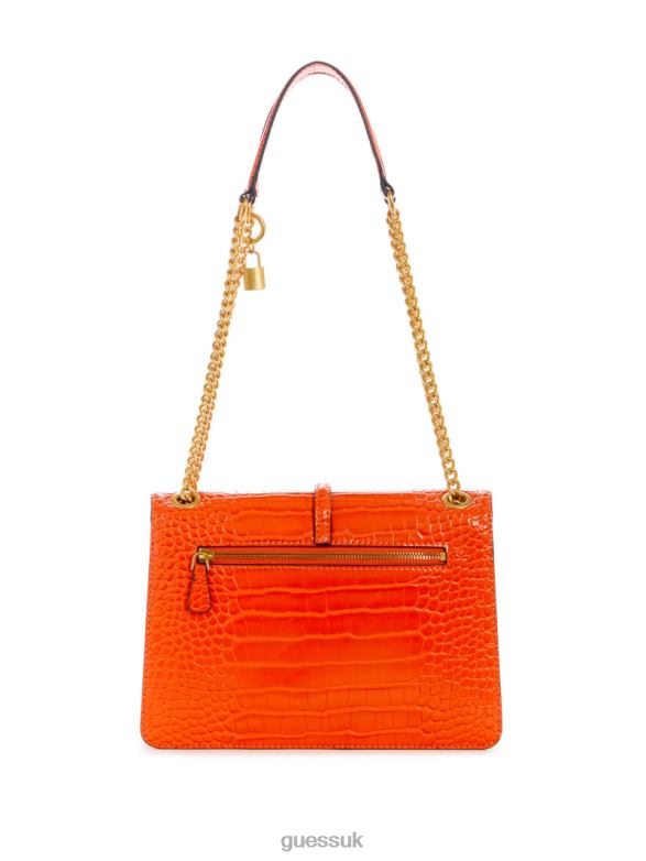 GUESS Women James Croc Convertible Bag Orange Bags V28V62763