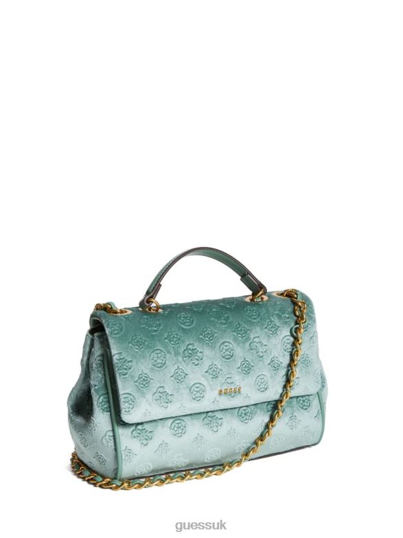 GUESS Women Kimi Logo Convertible Crossbody Aqua Bags V28V62917