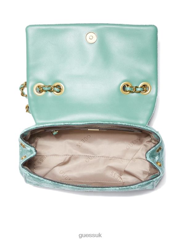 GUESS Women Kimi Logo Convertible Crossbody Aqua Bags V28V62917