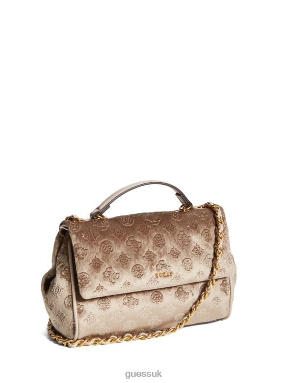 GUESS Women Kimi Logo Convertible Crossbody Champagne Bags V28V62947