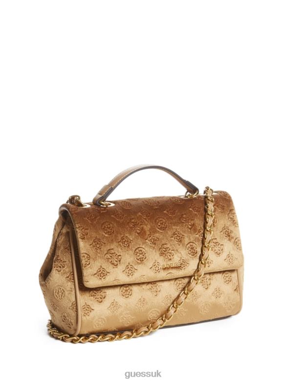 GUESS Women Kimi Logo Convertible Crossbody Mocha Bags V28V62912