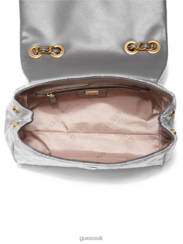 GUESS Women Kimi Logo Convertible Crossbody Rose Gold/Smoke Gray Bags V28V62926