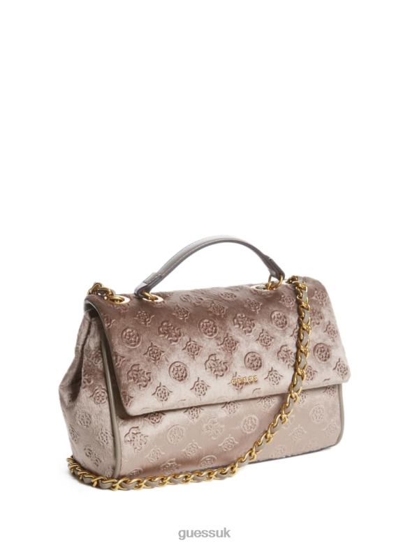 GUESS Women Kimi Logo Convertible Crossbody Taupe Bags V28V62930