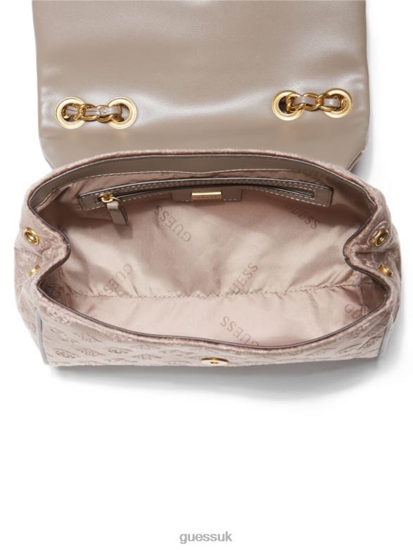 GUESS Women Kimi Logo Convertible Crossbody Taupe Bags V28V62930