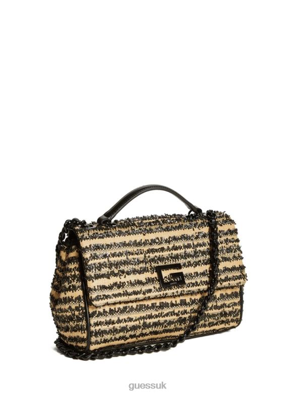 GUESS Women Kimi Small Convertible Crossbody Black Floral Print Bags V28V62899