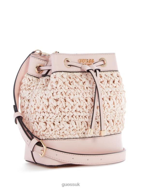 GUESS Women Liguria Crochet Straw Bucket Bag Dip Dye Bags V28V62960