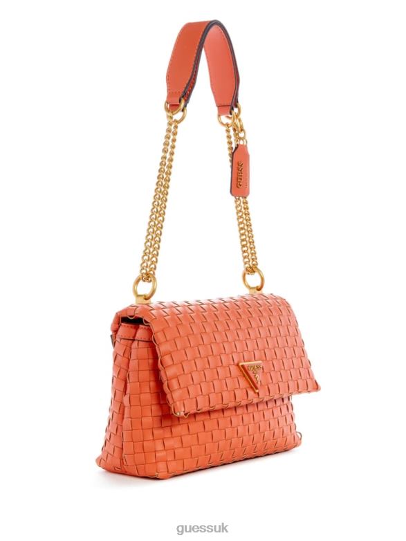GUESS Women Lisbet Woven Convertible Crossbody Poppy Bags V28V62770