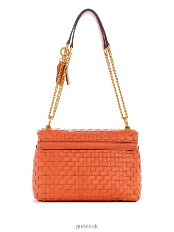 GUESS Women Lisbet Woven Convertible Crossbody Poppy Bags V28V62770