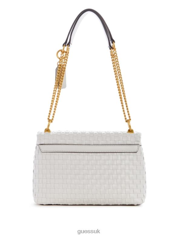GUESS Women Lisbet Woven Convertible Crossbody White Bags V28V62808