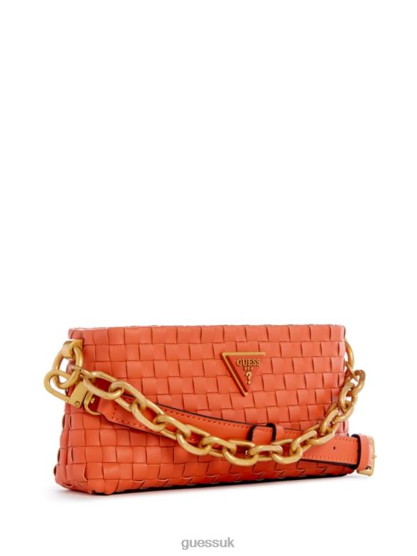 GUESS Women Lisbet Woven Mini Zip-Top Crossbody Poppy Bags V28V62811