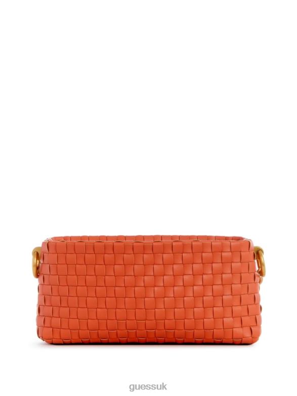 GUESS Women Lisbet Woven Mini Zip-Top Crossbody Poppy Bags V28V62811