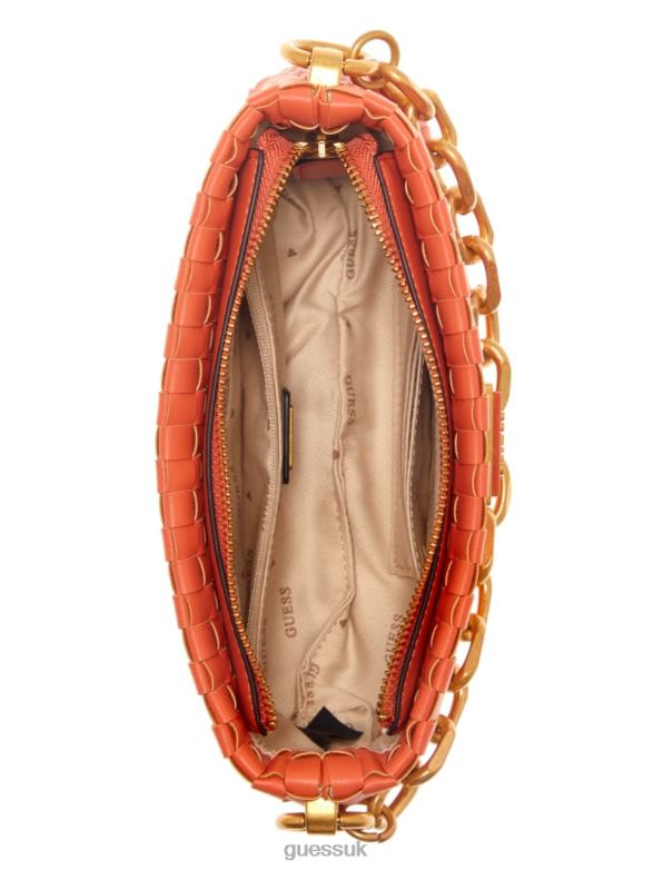 GUESS Women Lisbet Woven Mini Zip-Top Crossbody Poppy Bags V28V62811