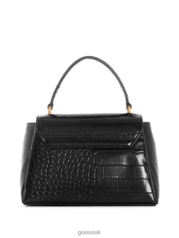 GUESS Women Montreal Faux-Crocodile Mini Crossbody Black Floral Print Bags V28V62784