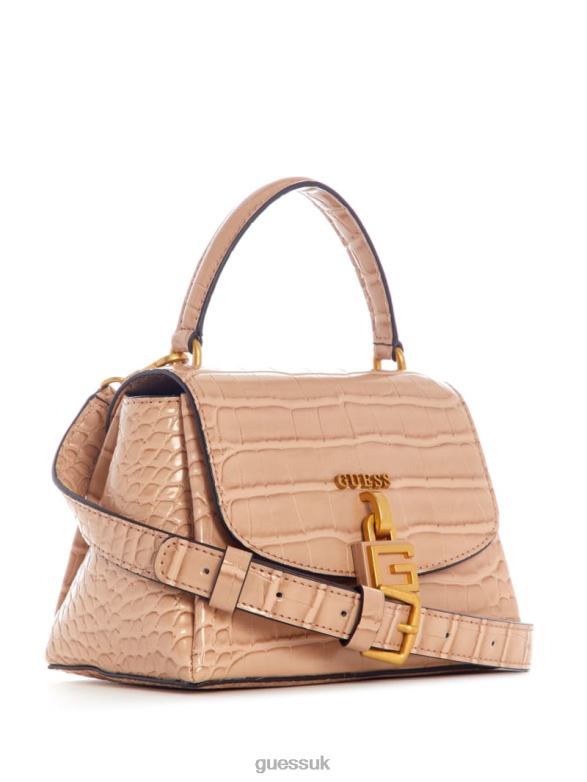 GUESS Women Montreal Faux-Crocodile Mini Crossbody Taupe Bags V28V62840