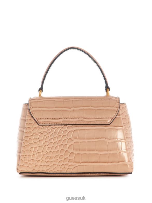GUESS Women Montreal Faux-Crocodile Mini Crossbody Taupe Bags V28V62840