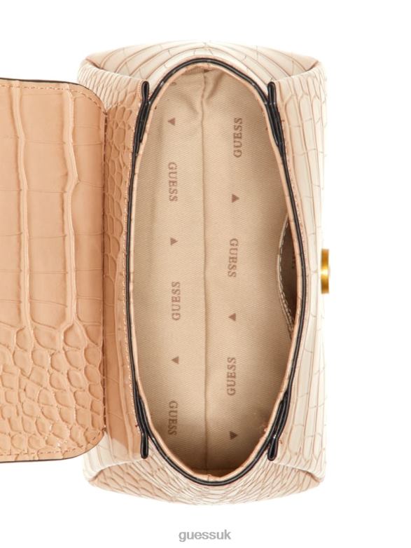 GUESS Women Montreal Faux-Crocodile Mini Crossbody Taupe Bags V28V62840