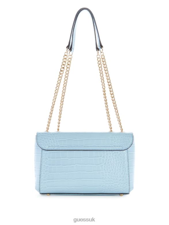 GUESS Women Nell Croc Convertible Crossbody Powder Blue Bags V28V62854